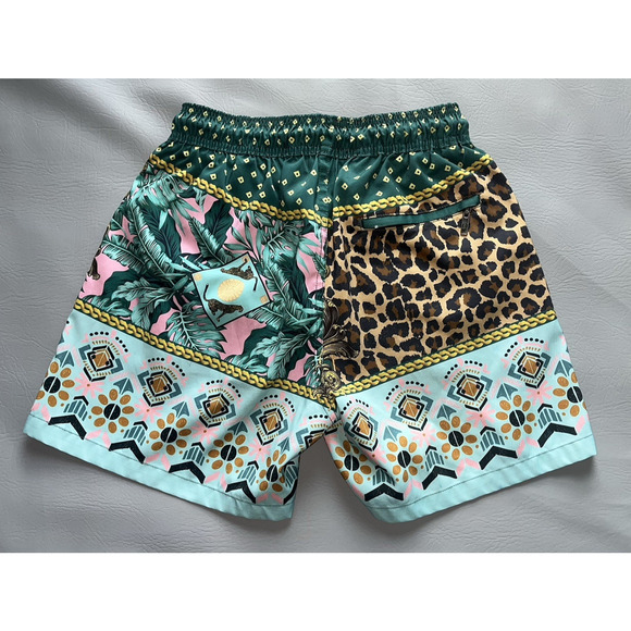 Pangea X Funboy | Medium Swim Trunks | Eclectic | Geometric Animal Print | Lined - Picture 5 of 10